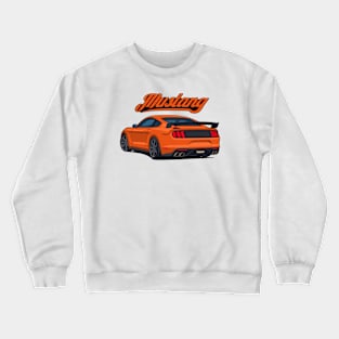 Rear Car Mustang orange Crewneck Sweatshirt